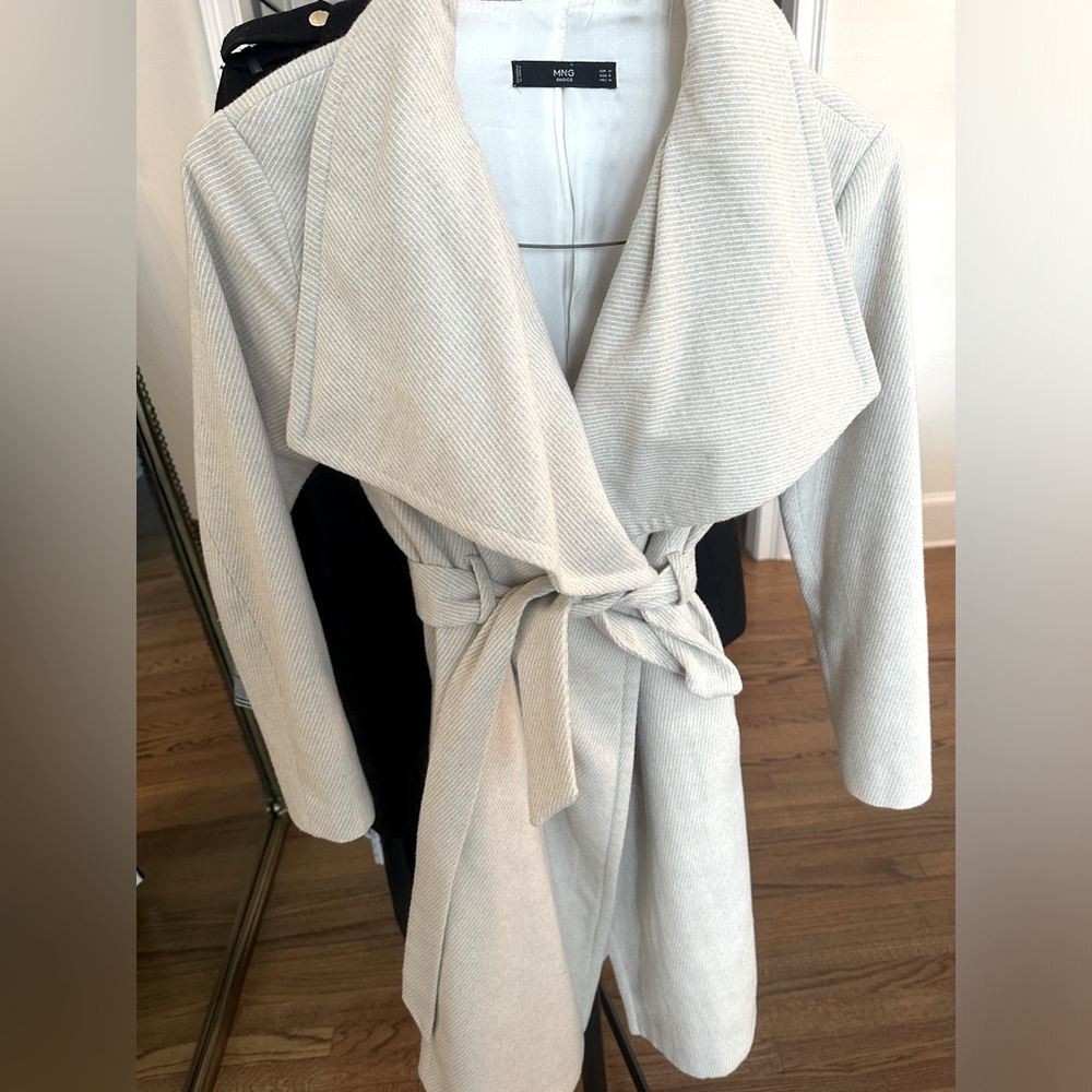 Mango size M wool blend wrap coat